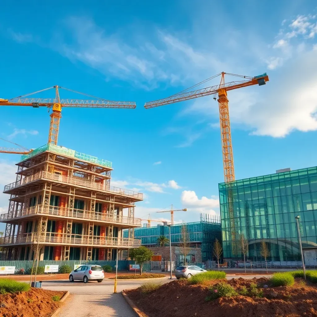 Construction site for UK infrastructure projects focused on sustainability