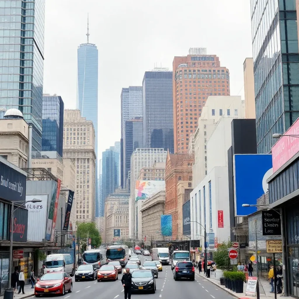 Illustration of U.S. services sector landscape affected by economic challenges