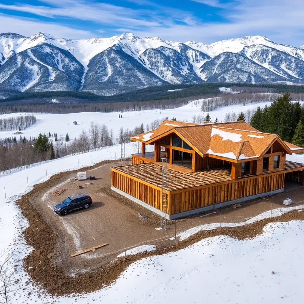 Construction site of the Chalet Alpina project in Aspen
