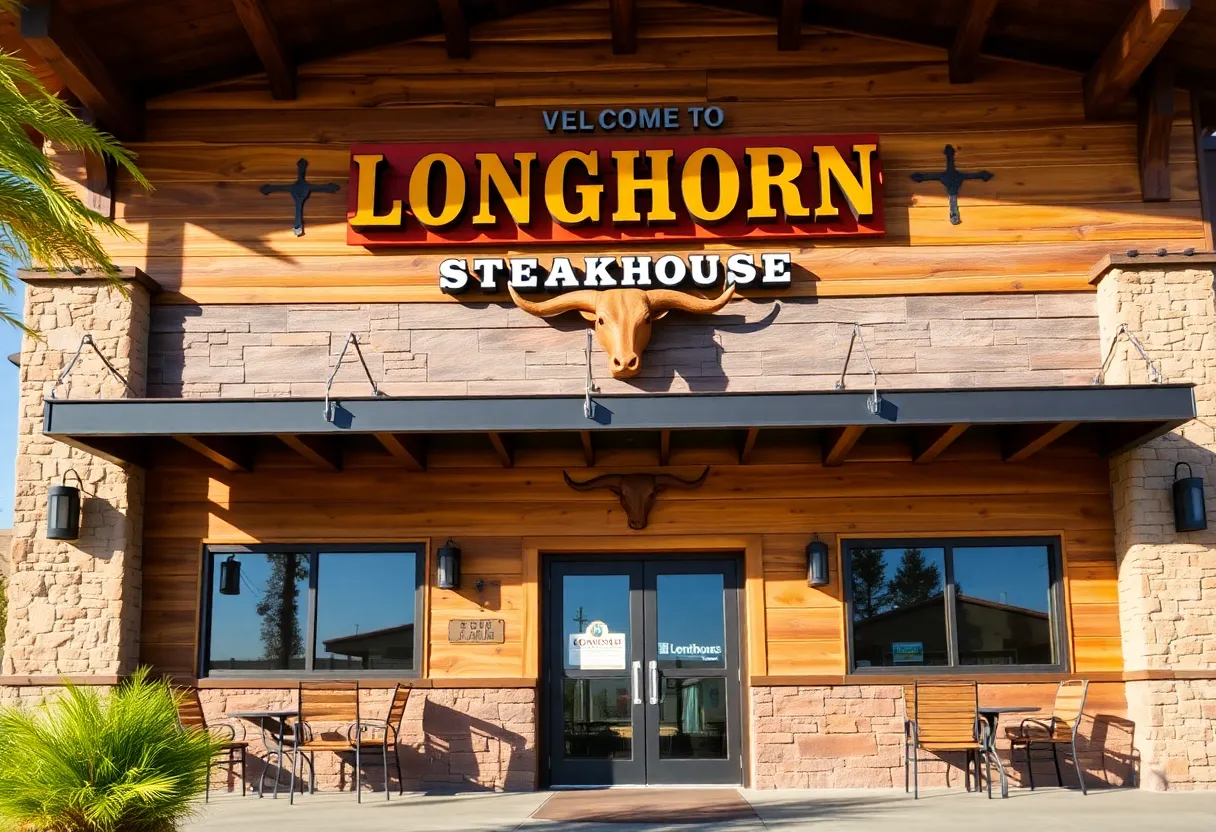 Facade of the new Longhorn Steakhouse in East El Paso