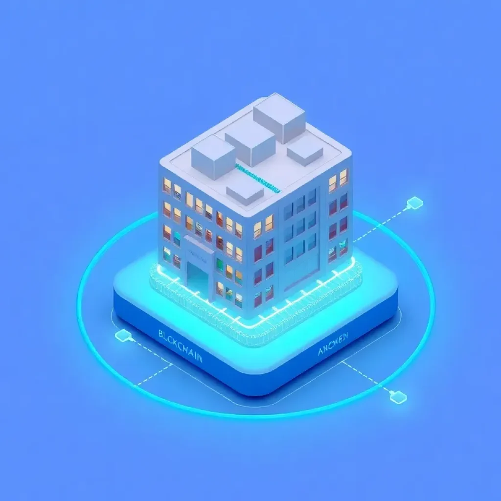 Visualization of BIM objects above a Blockchain 3.0 virtual disk with linked nodes and highlighted diffs
