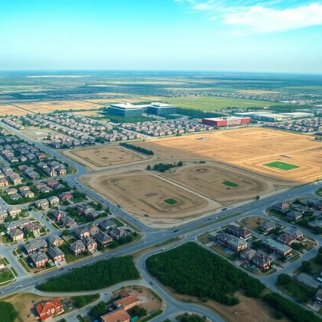Aerial view of the Southeast San Antonio housing development site.