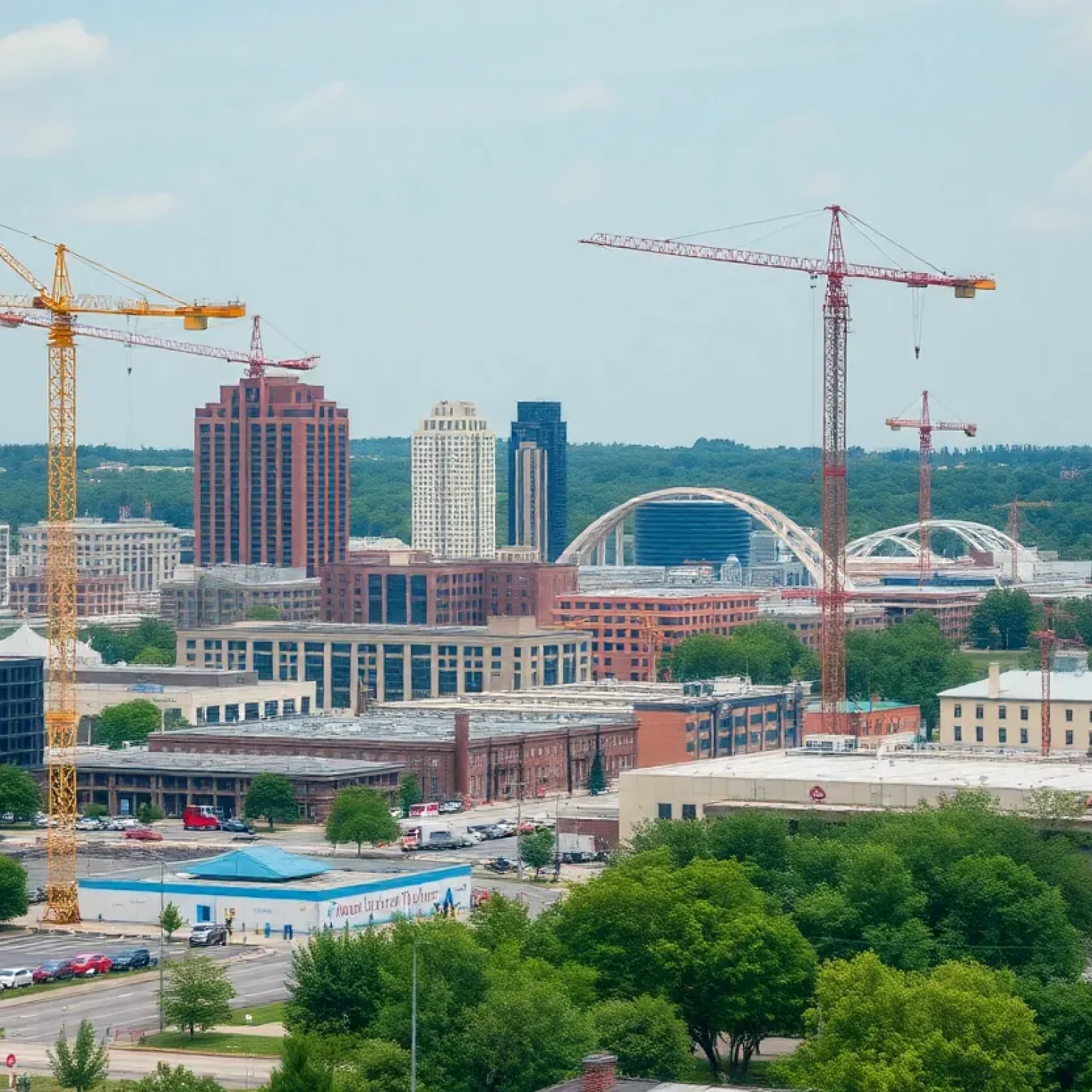Construction site for brownfield redevelopment in Michigan