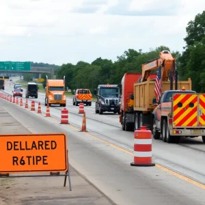 Construction site in Brazos County showing delays in TxDOT projects