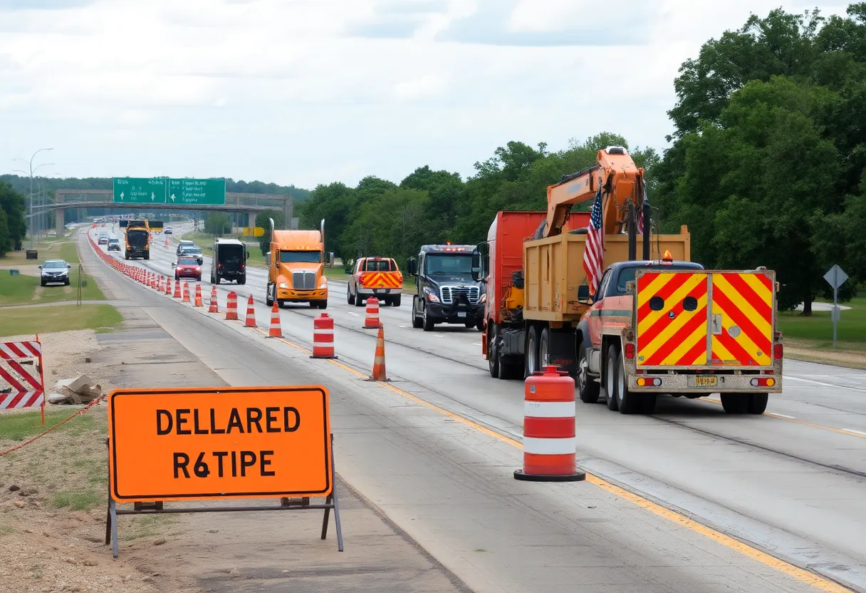Construction site in Brazos County showing delays in TxDOT projects
