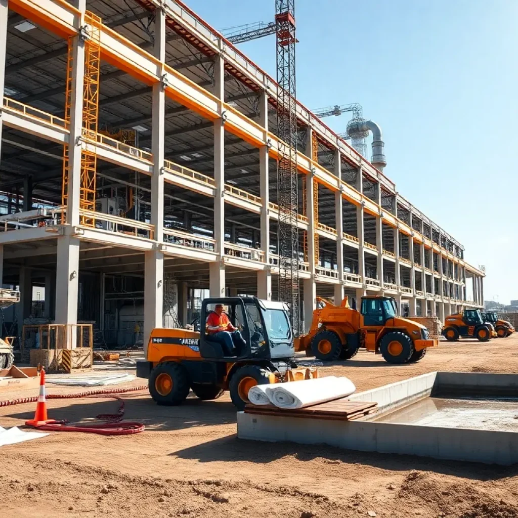 Construction of water treatment facility in Texas